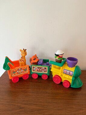Fisher Price Little People Musical Safari Zoo Train Toy With 3 Figures WORKS